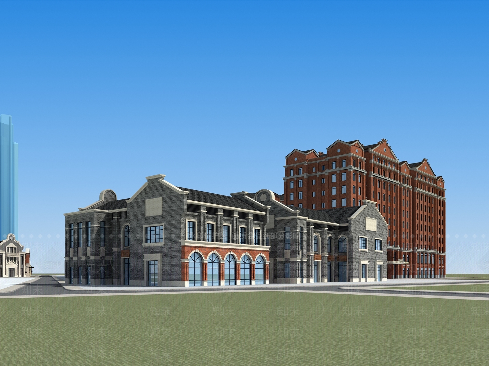 民国风商业街3D模型下载【ID:1233263706】
