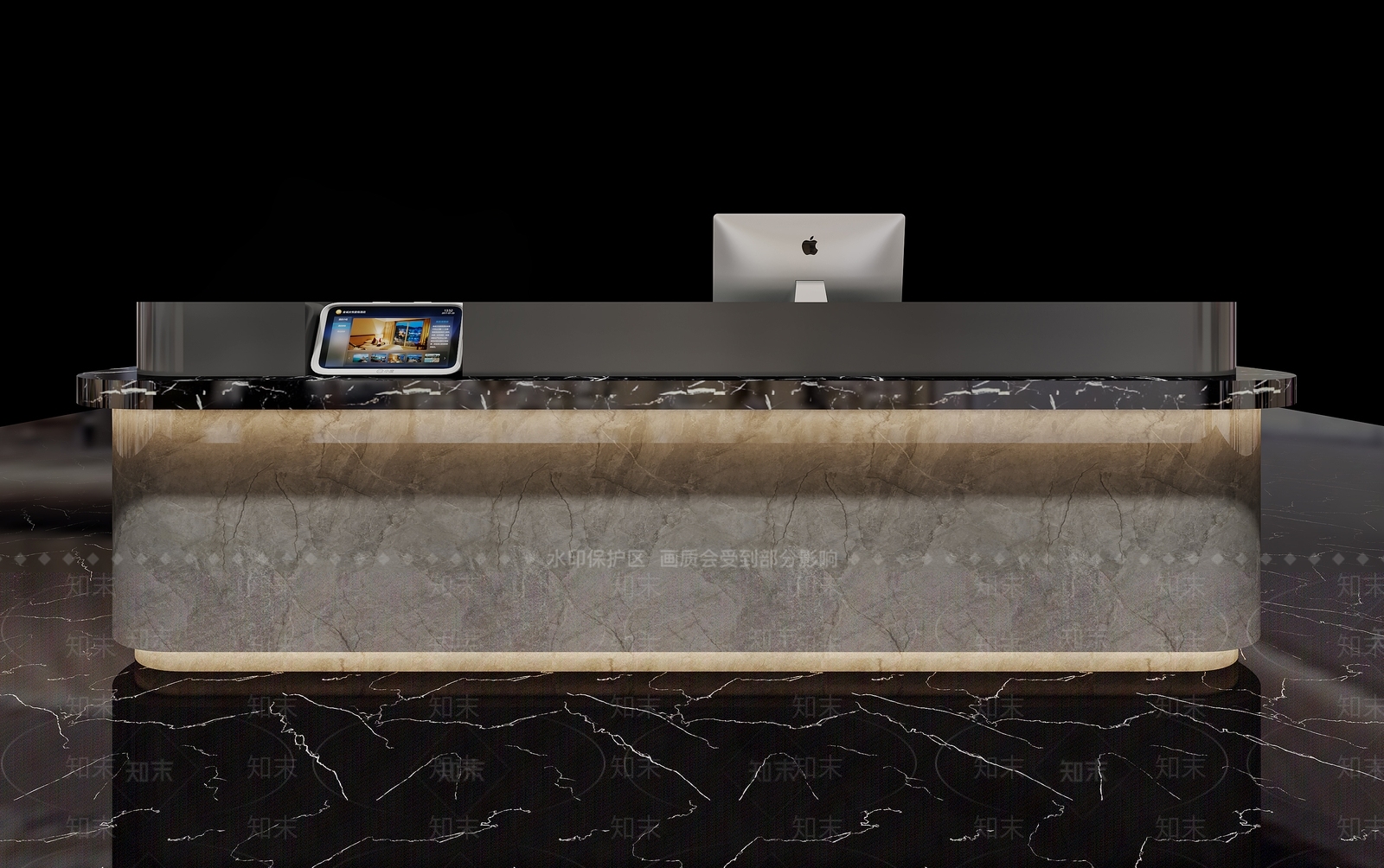轻奢前台3D模型下载【ID:1233263316】