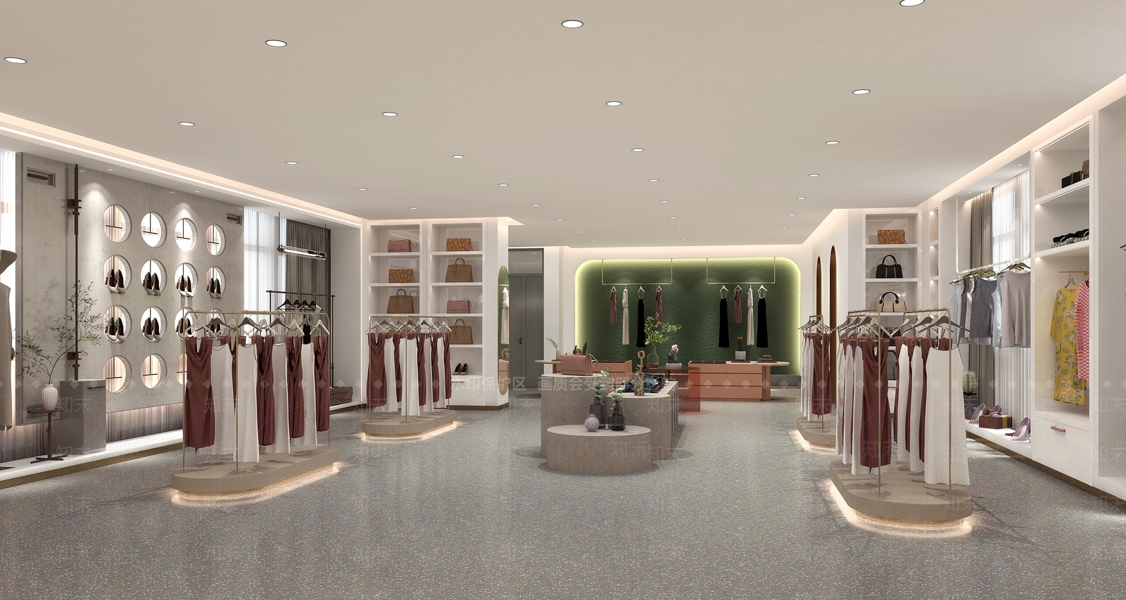 现代简约服装店3D模型下载【ID:1233264189】