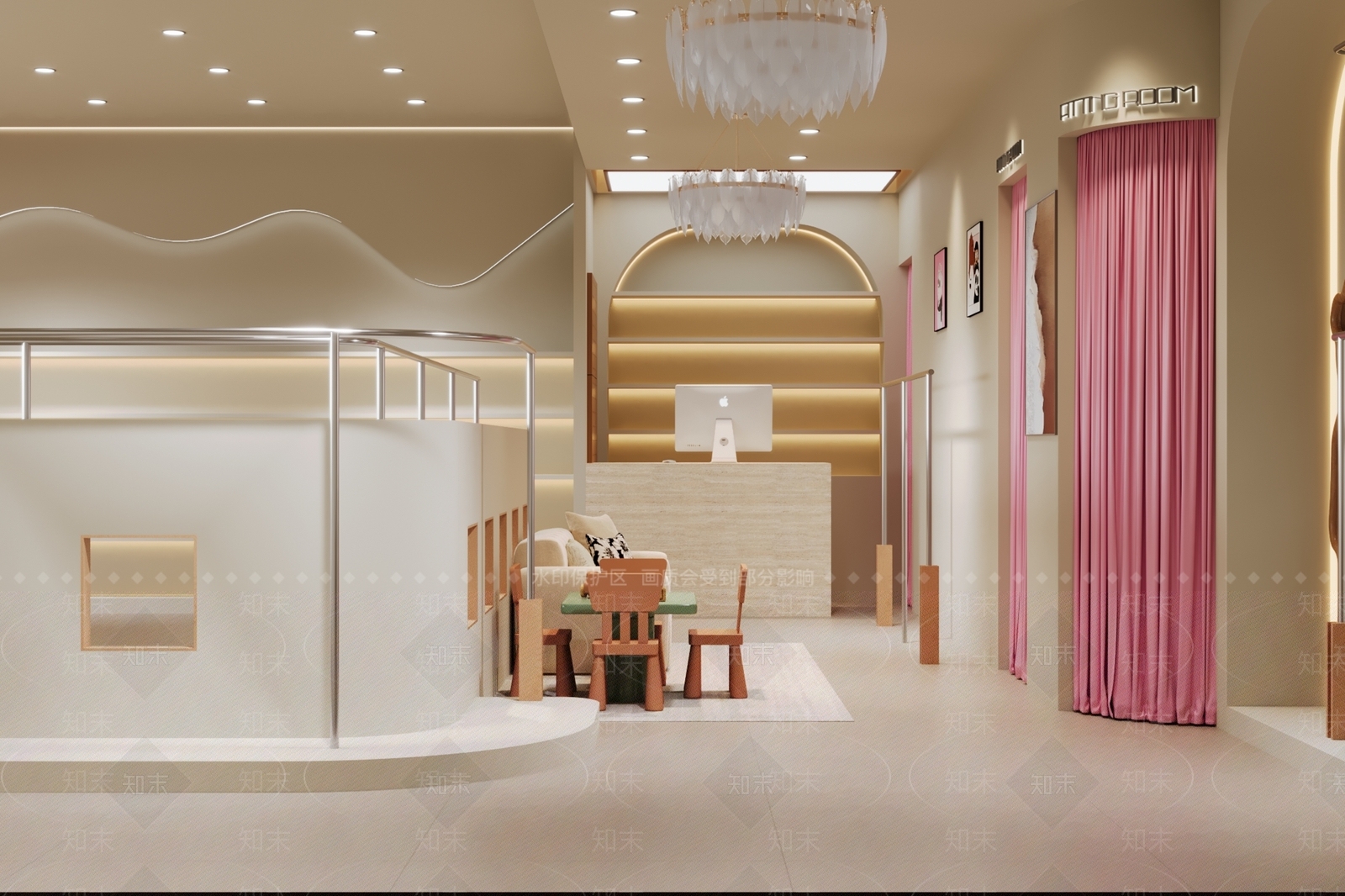 奶油风服装店3D模型下载【ID:1233265450】