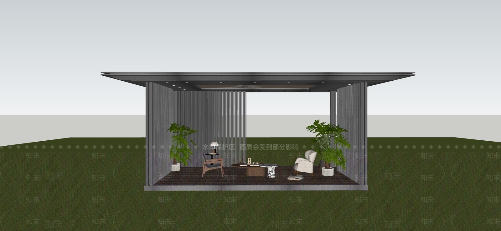 现代简约廊架SU模型下载【ID:1233266922】