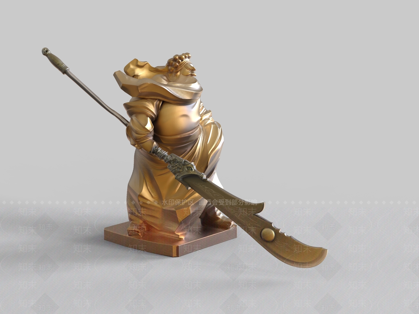 中式雕塑摆件3D模型下载【ID:1233268769】