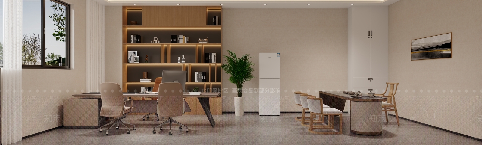现代简约董事长办公室3D模型下载【ID:1233269758】