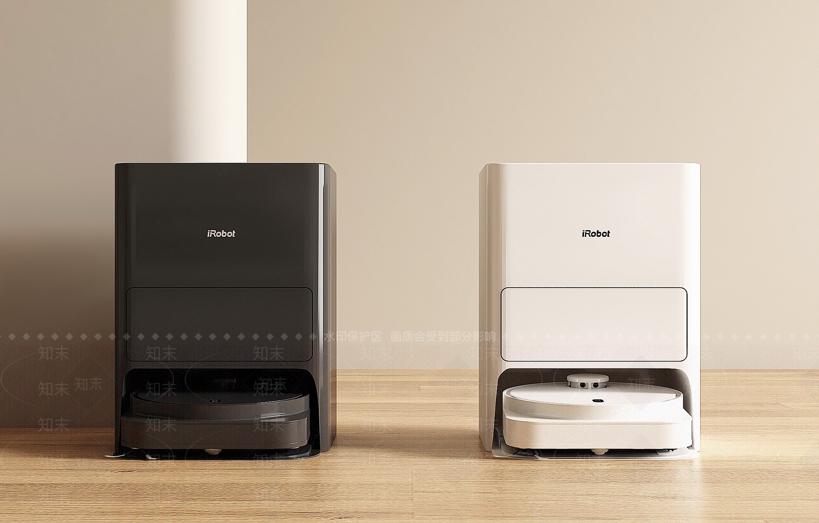 现代简约扫地机器人3D模型渲染效果图