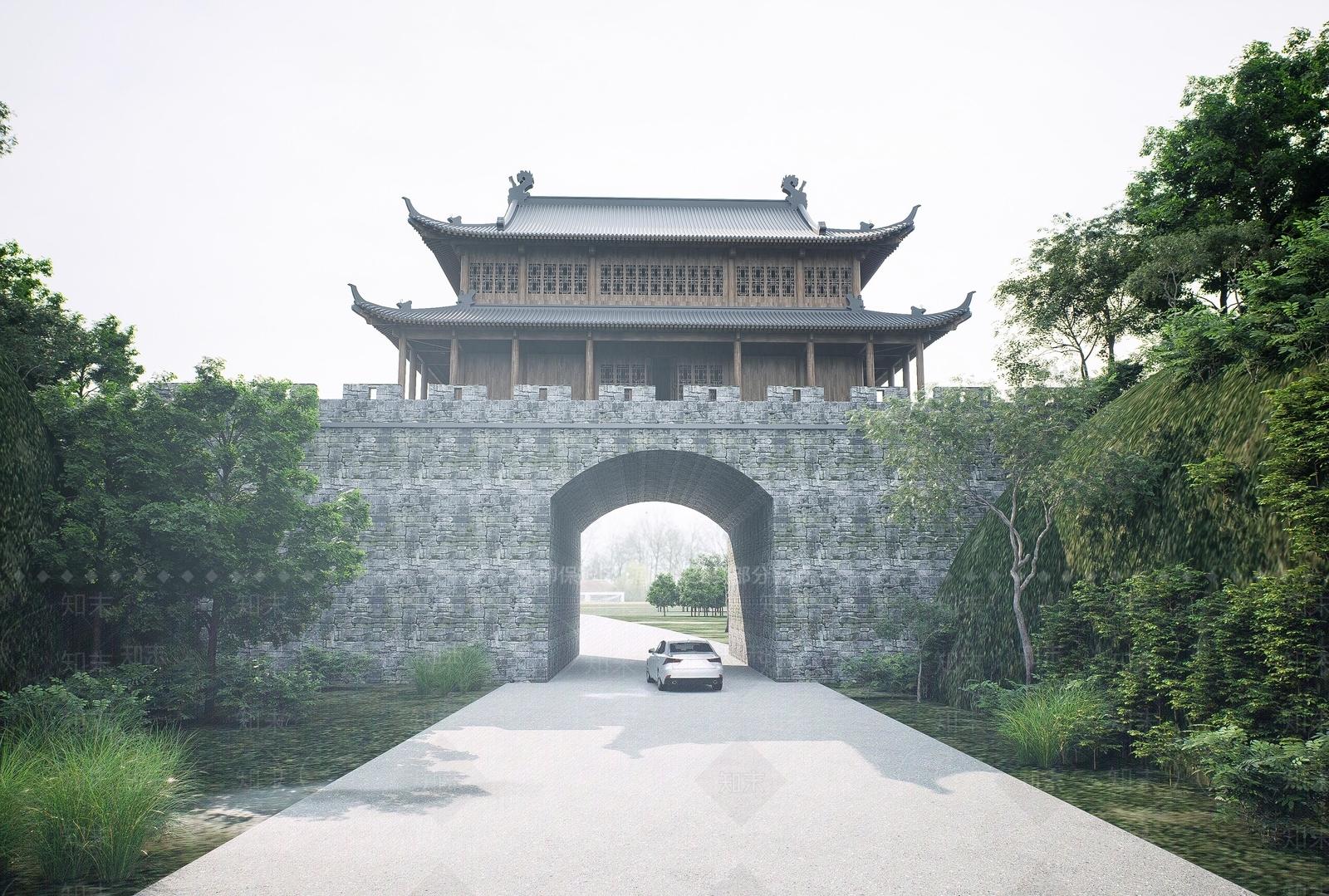 中式古建古建筑SU模型下载【ID:1233278586】