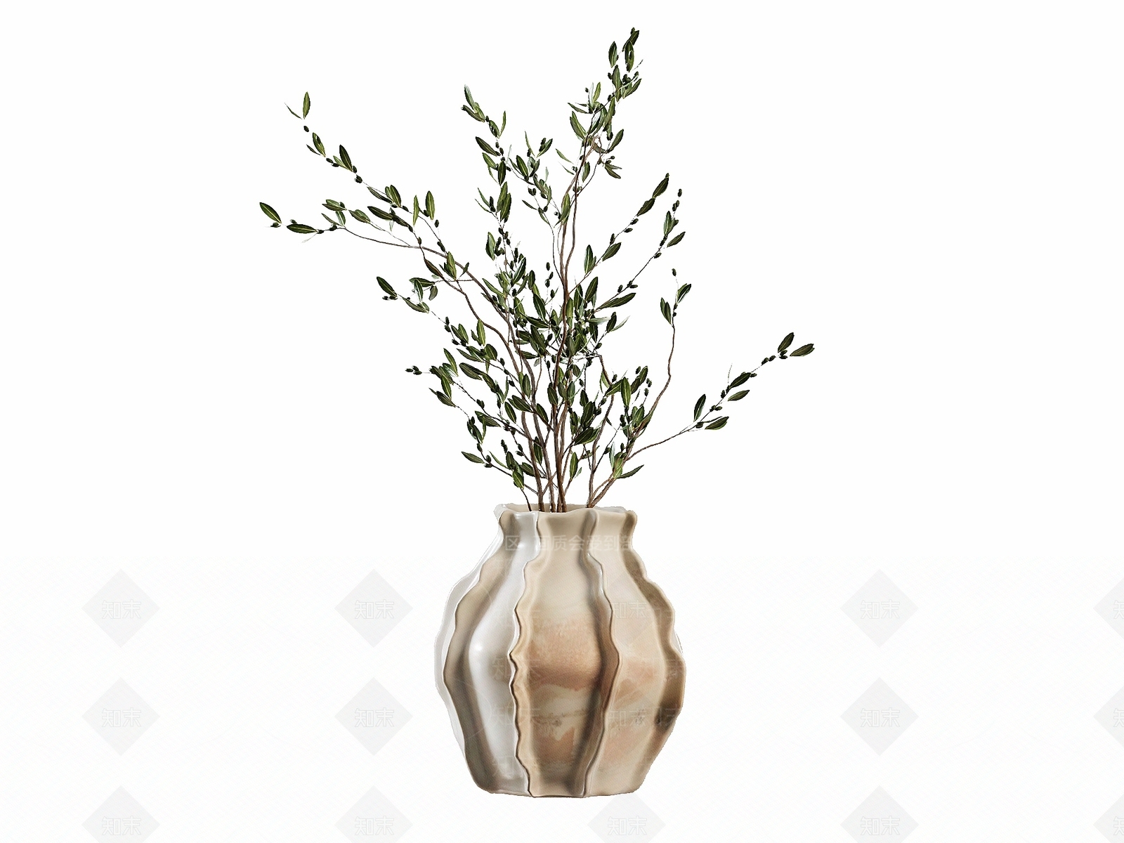 侘寂花艺3D模型下载【ID:1233280440】