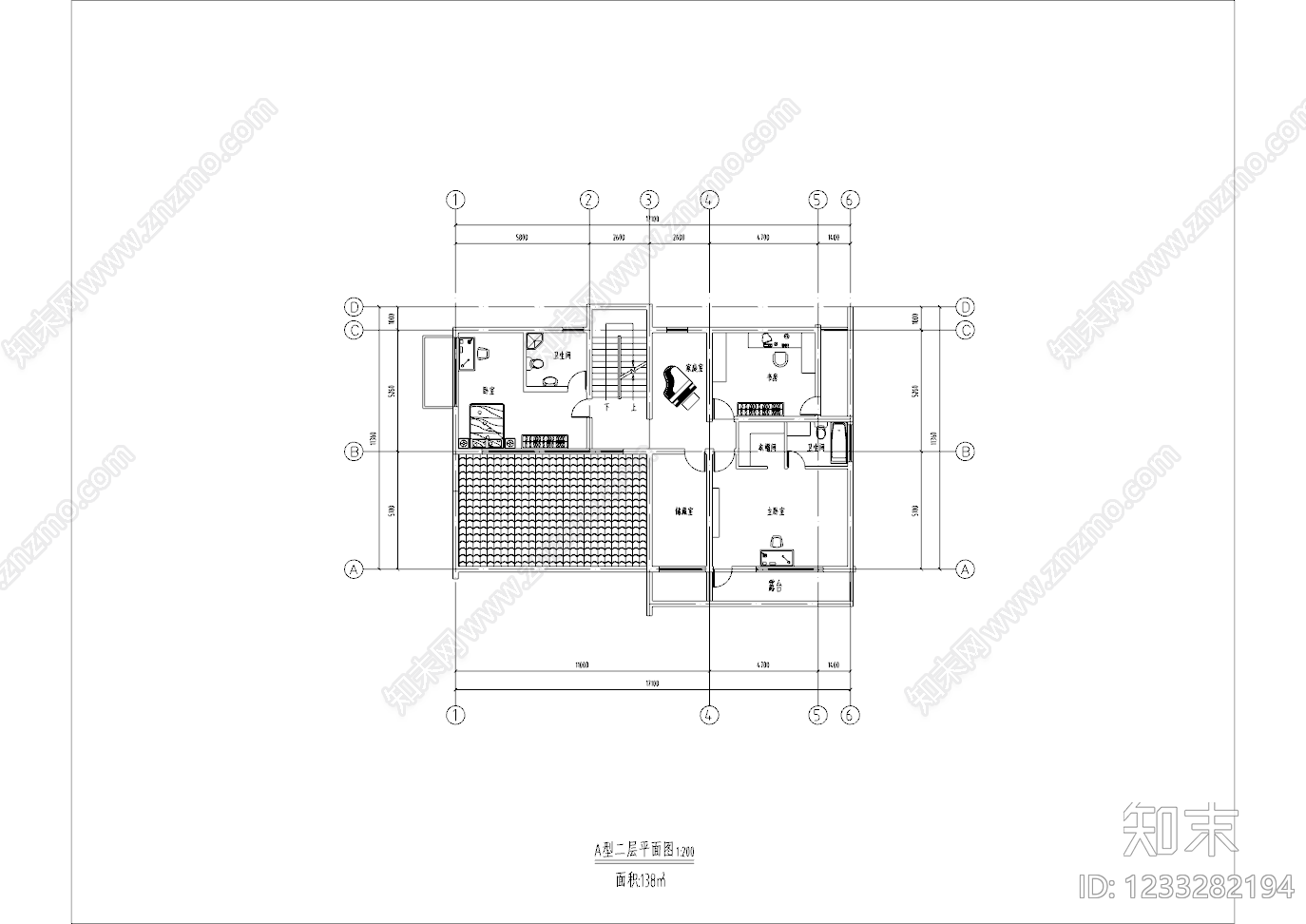 别墅建筑cad施工图下载【ID:1233282194】