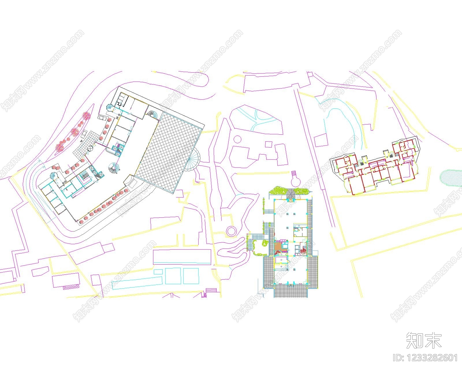 度假村景观cad施工图下载【ID:1233282601】