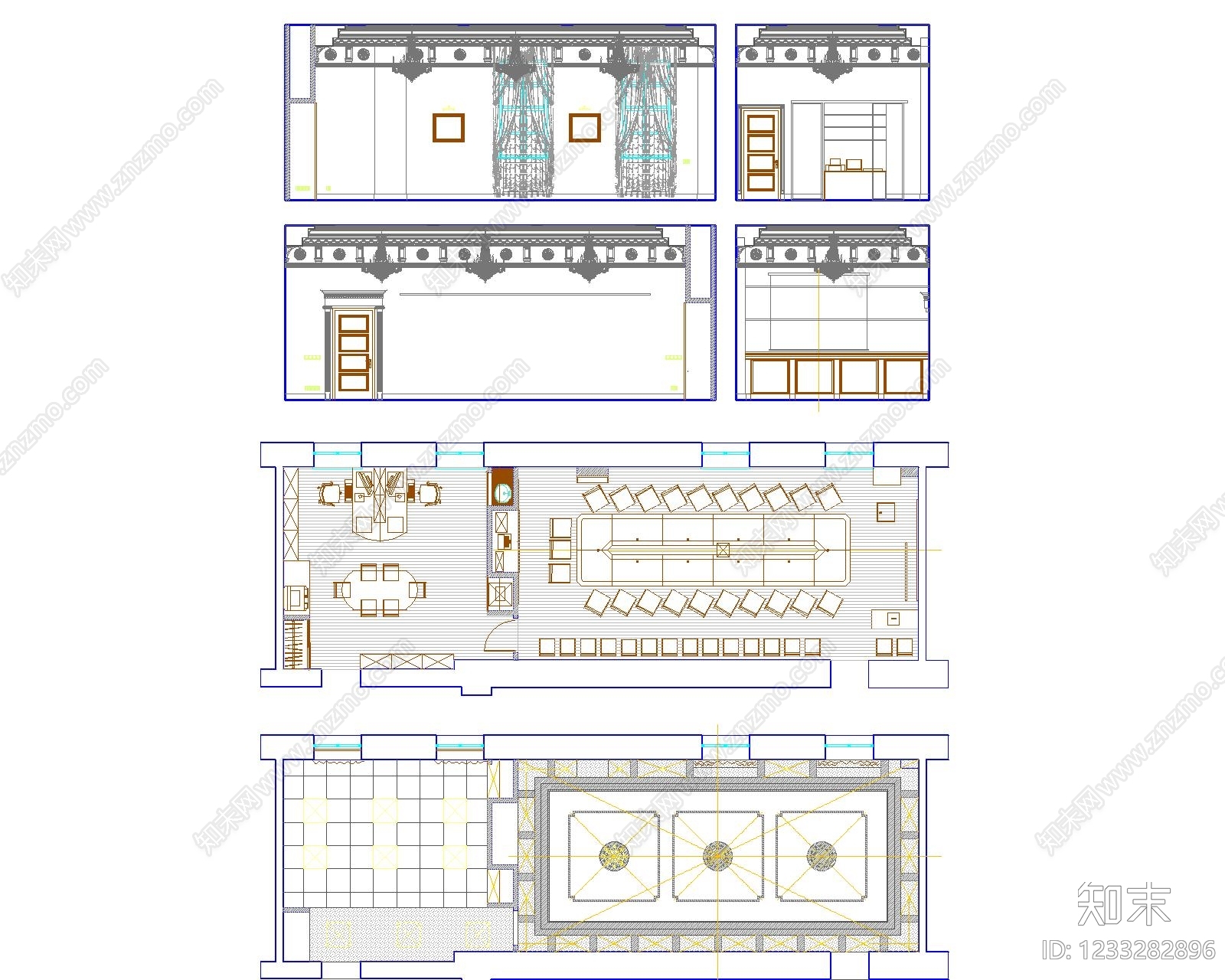 会议中心建筑cad施工图下载【ID:1233282896】