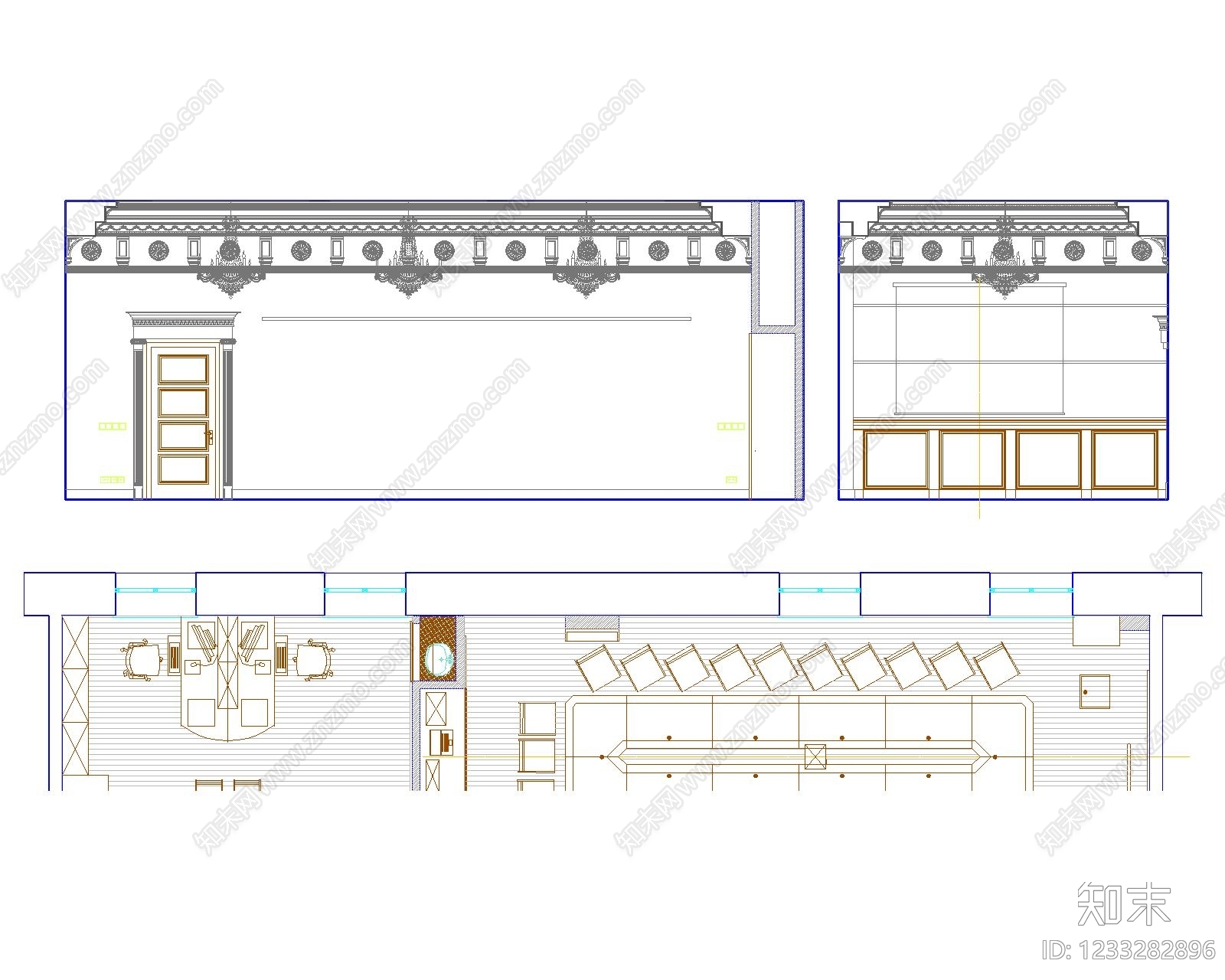 会议中心建筑cad施工图下载【ID:1233282896】