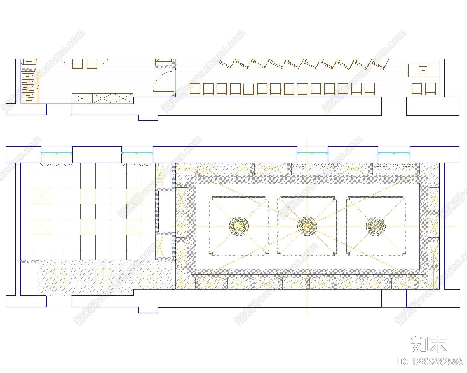 会议中心建筑cad施工图下载【ID:1233282896】