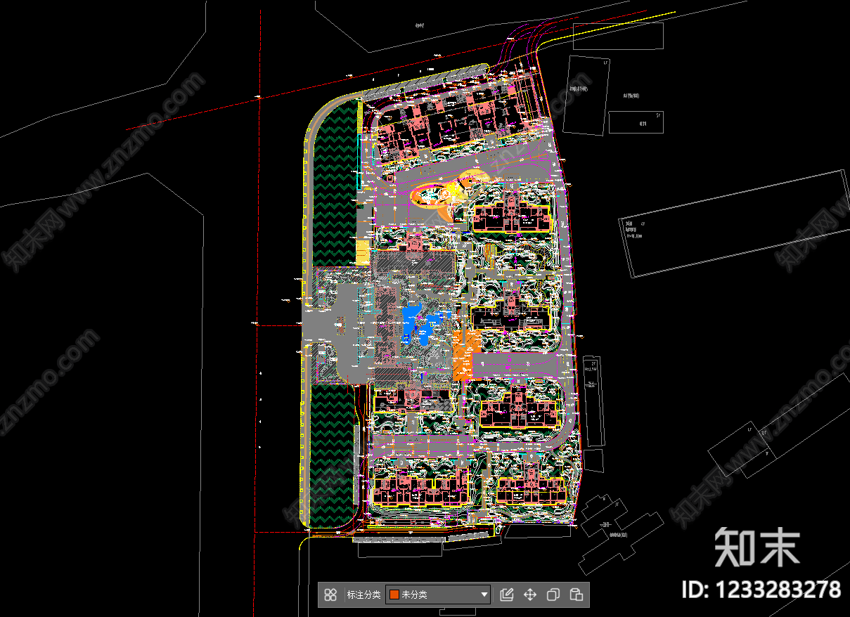示范区景观cad施工图下载【ID:1233283278】