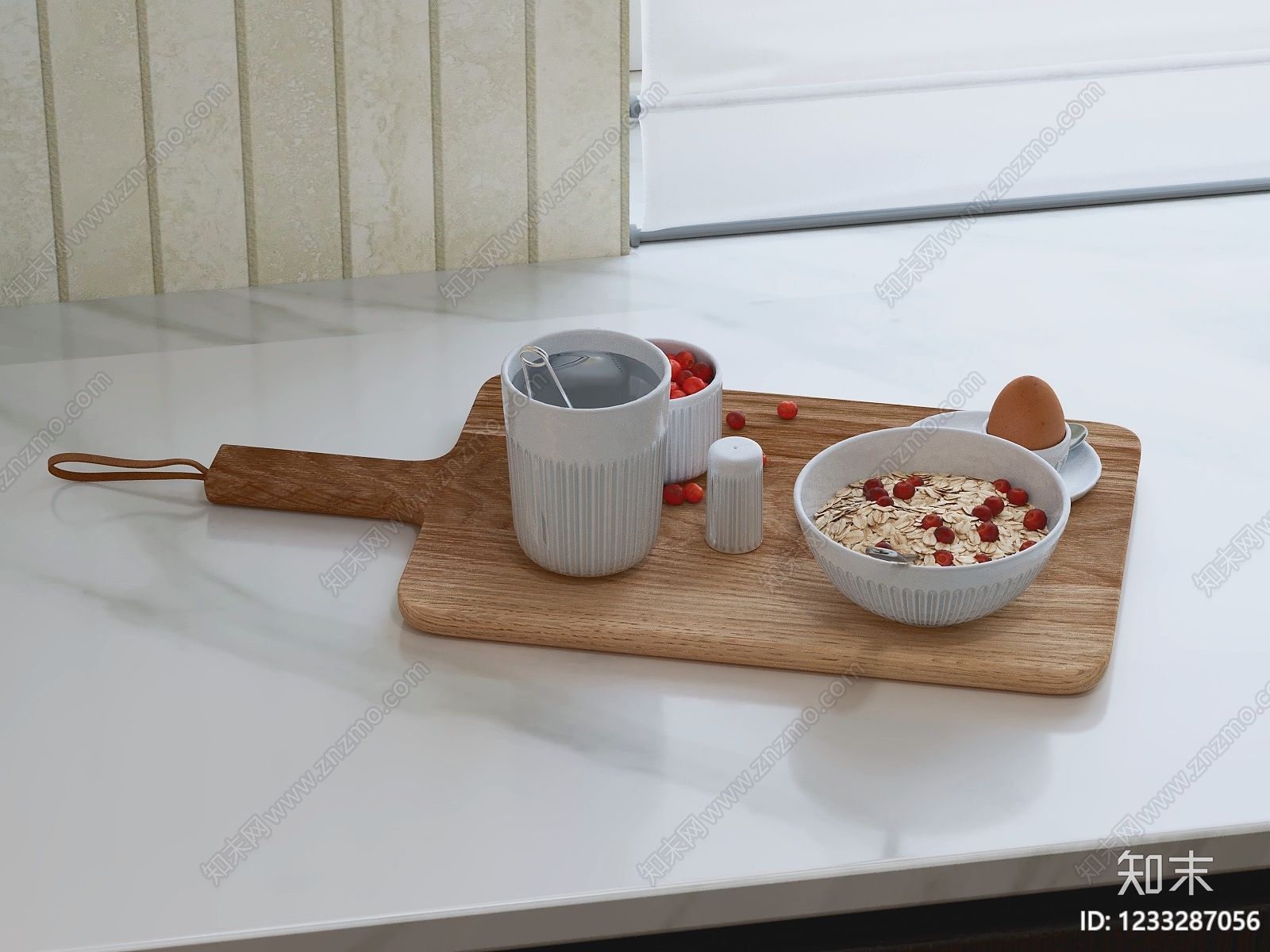现代简约厨房用品3D模型下载【ID:1233287056】