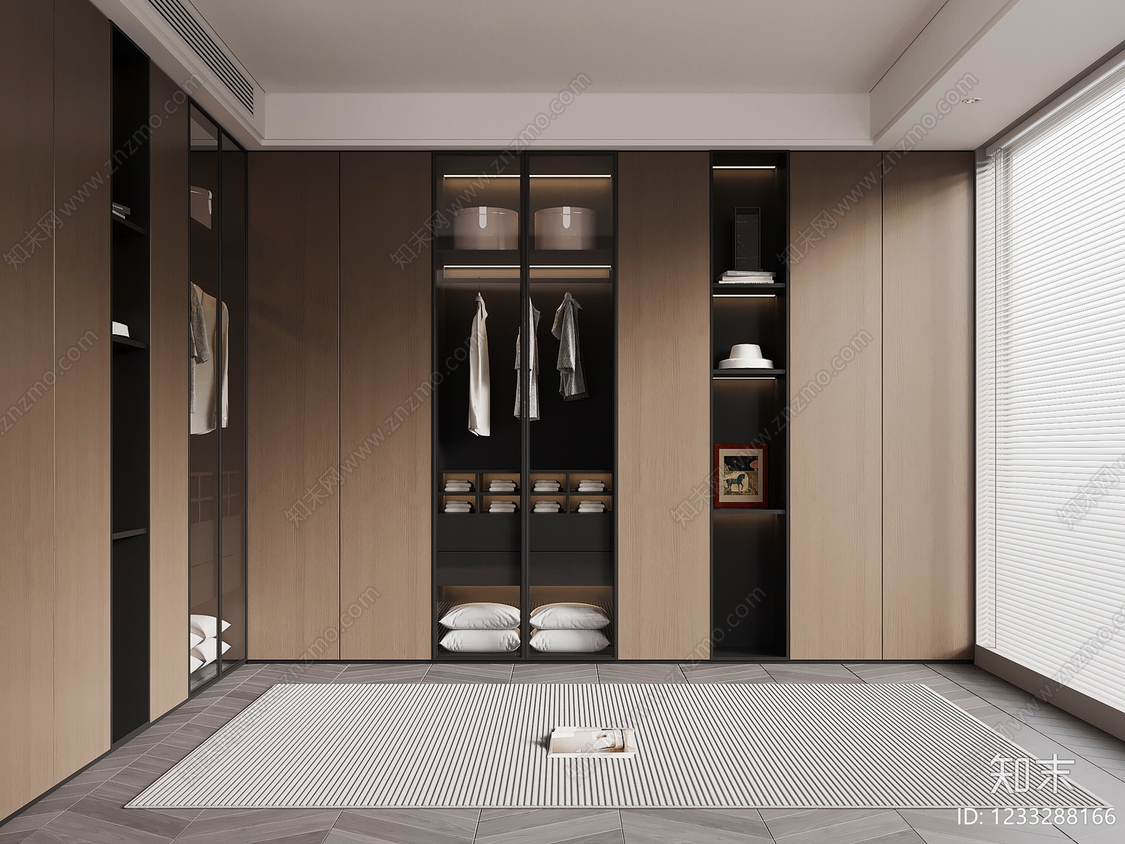 现代简约衣帽间SU模型下载【ID:1233288166】
