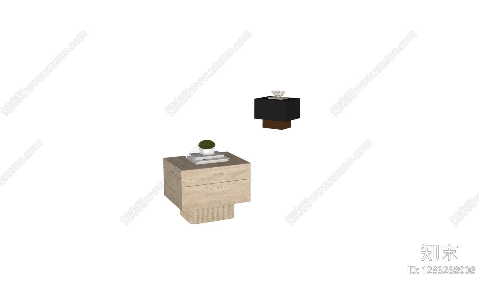 意式极简床头柜SU模型下载【ID:1233288908】
