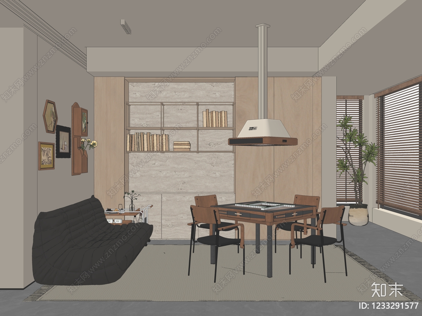 中古风其他娱乐室SU模型下载【ID:1233291577】