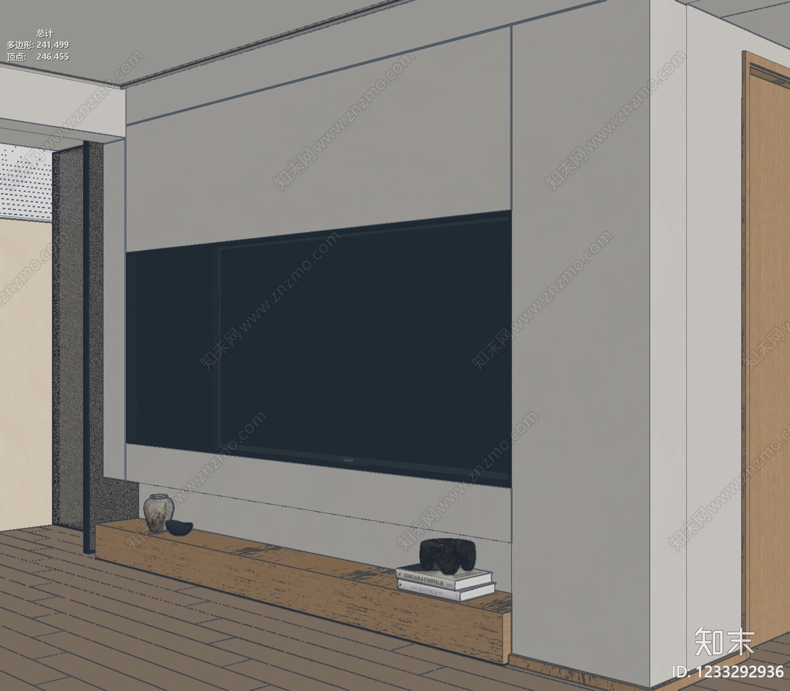 现代简约电视背景墙3D模型下载【ID:1233292936】