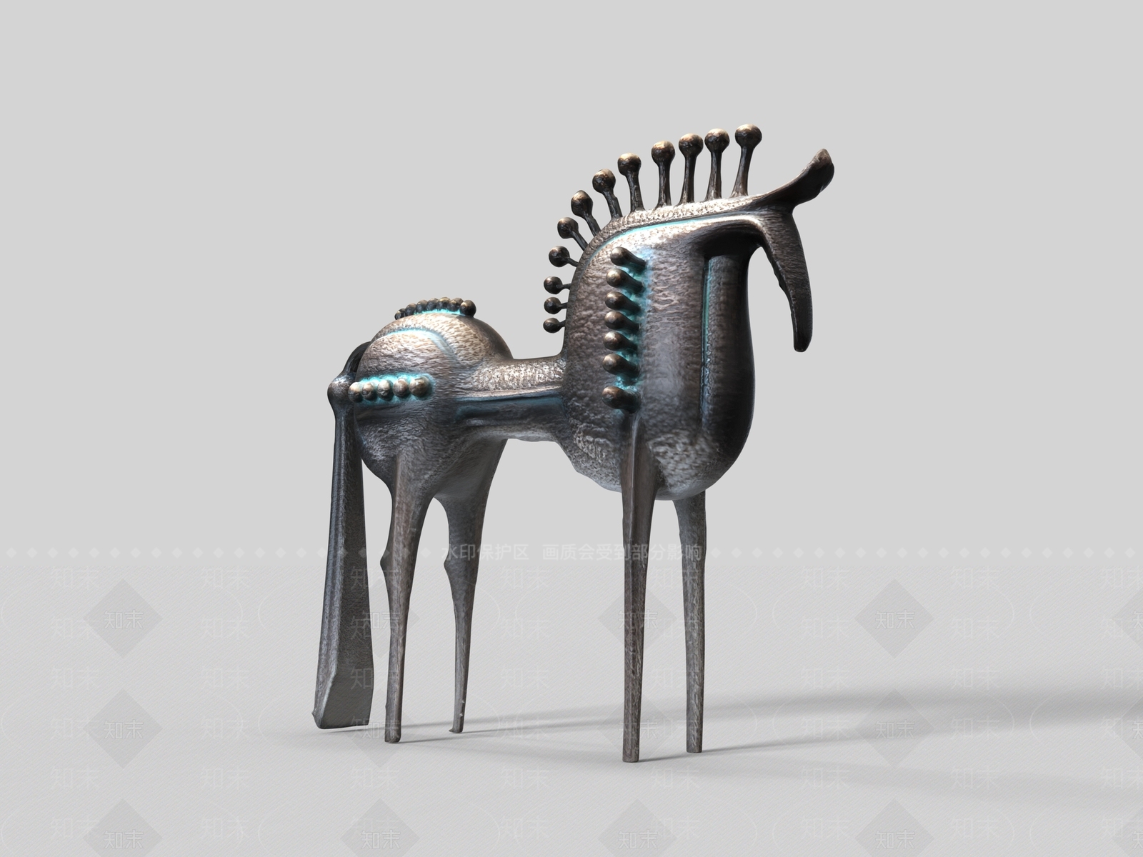现代雕塑摆件3D模型下载【ID:1233294104】