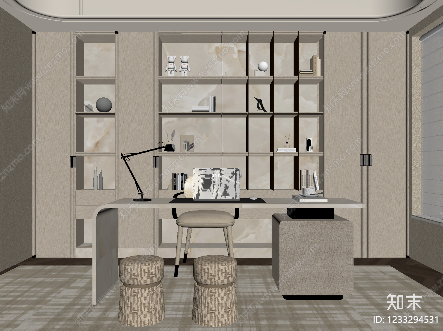 书房SU模型下载【ID:1233294531】