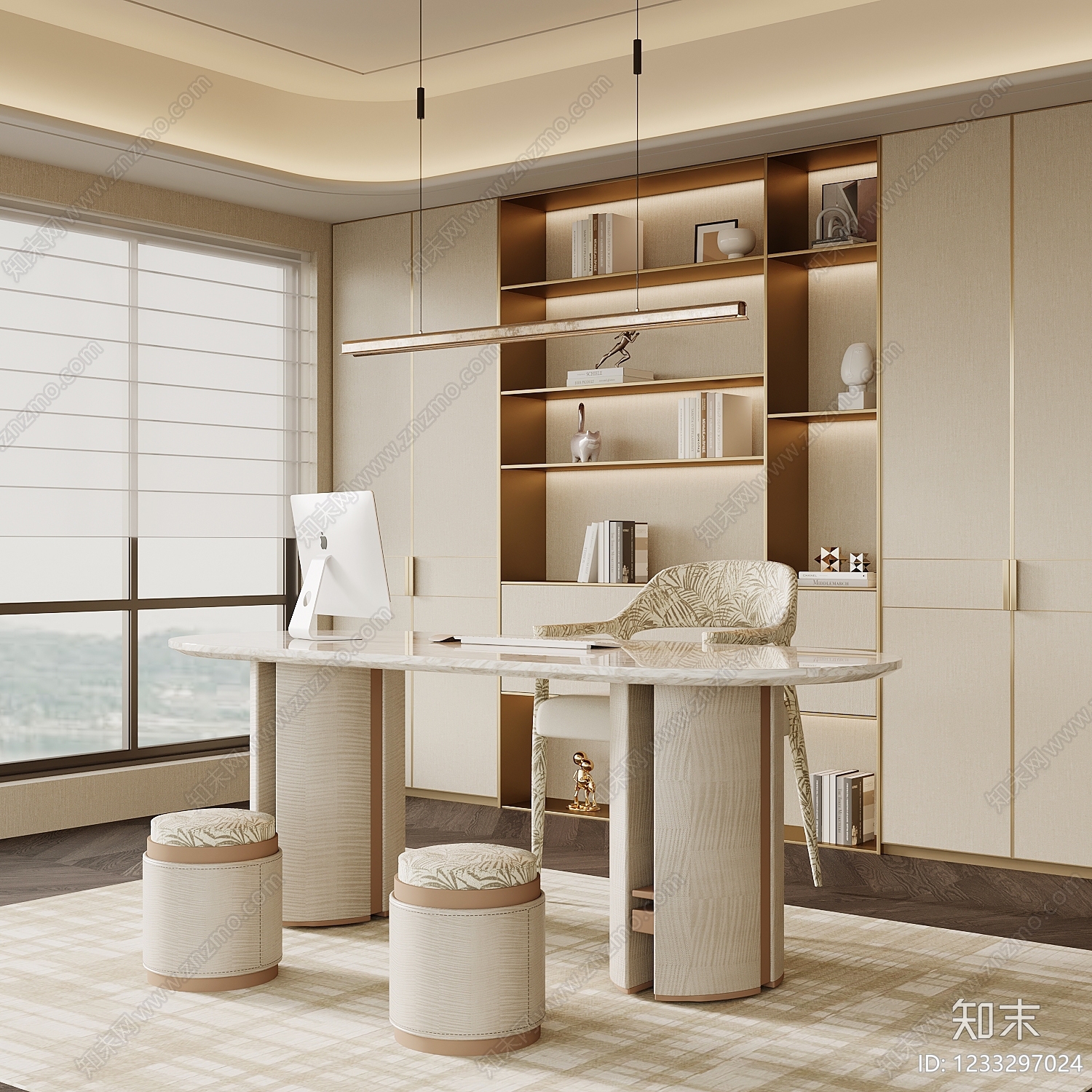 书房3D模型下载【ID:1233297024】