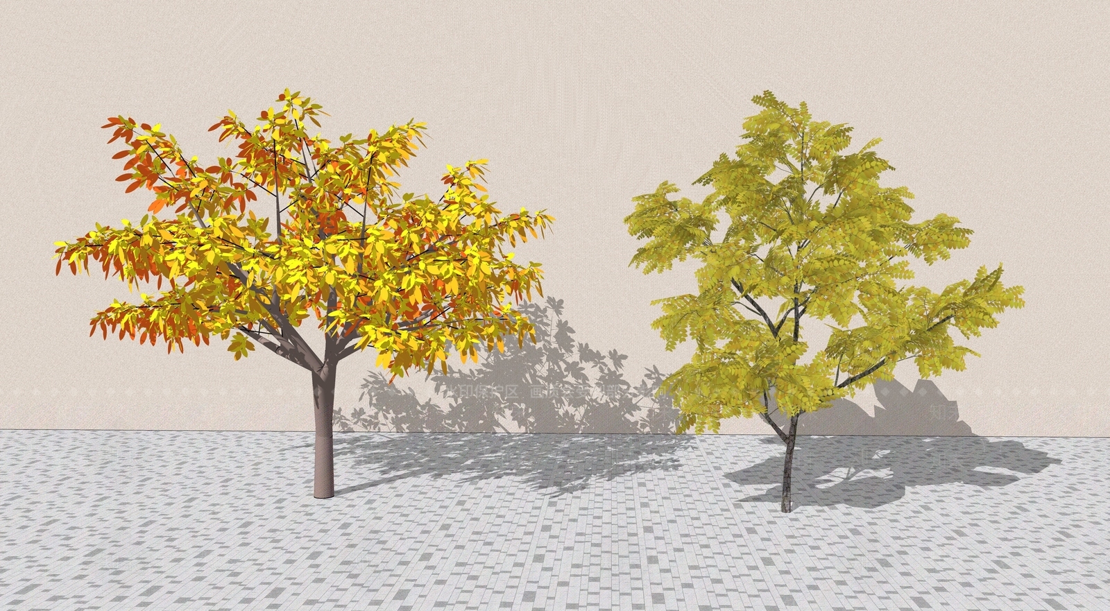 极简乔木SU模型下载【ID:1233300666】