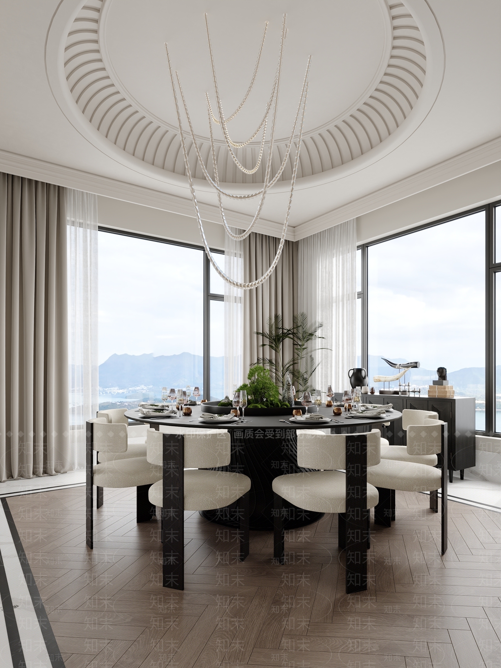 轻奢家居餐厅3D模型下载【ID:1233302860】