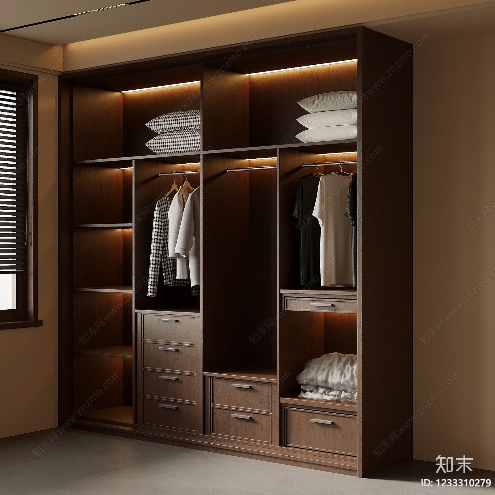 中古风衣柜SU模型下载【ID:1233310279】
