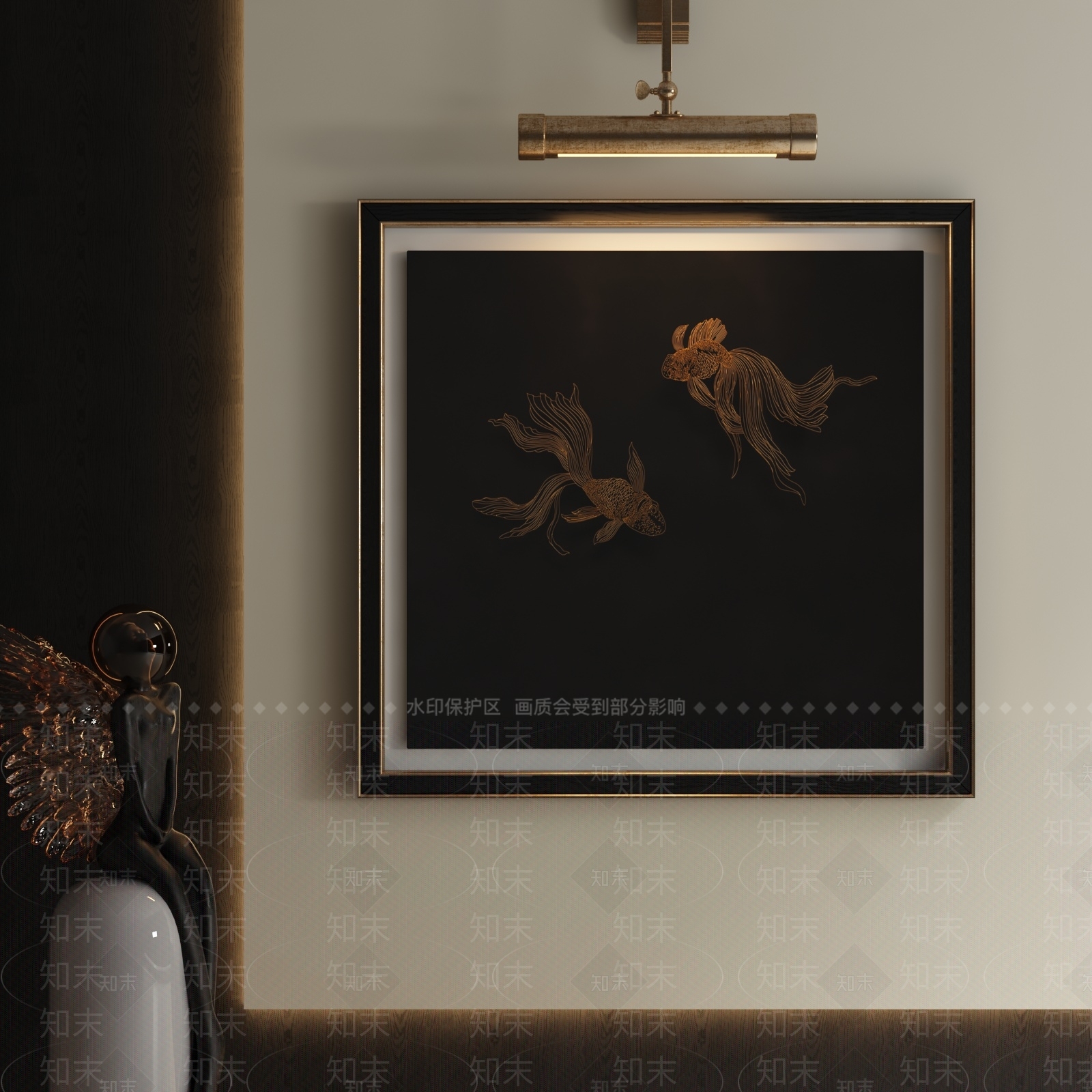 轻奢挂画3D模型下载【ID:1233310387】