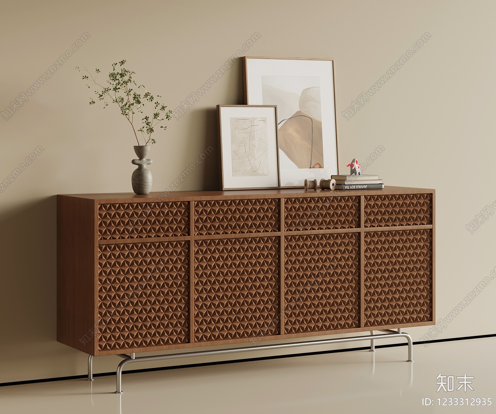 中古风玄关柜SU模型下载【ID:1233312935】
