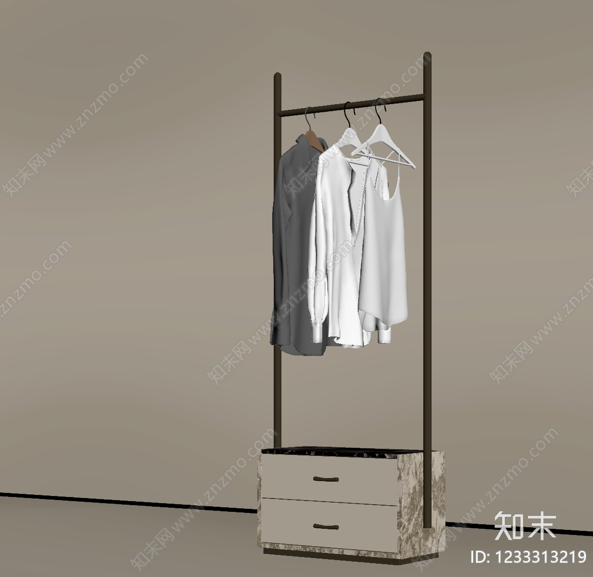 轻奢衣架SU模型下载【ID:1233313219】
