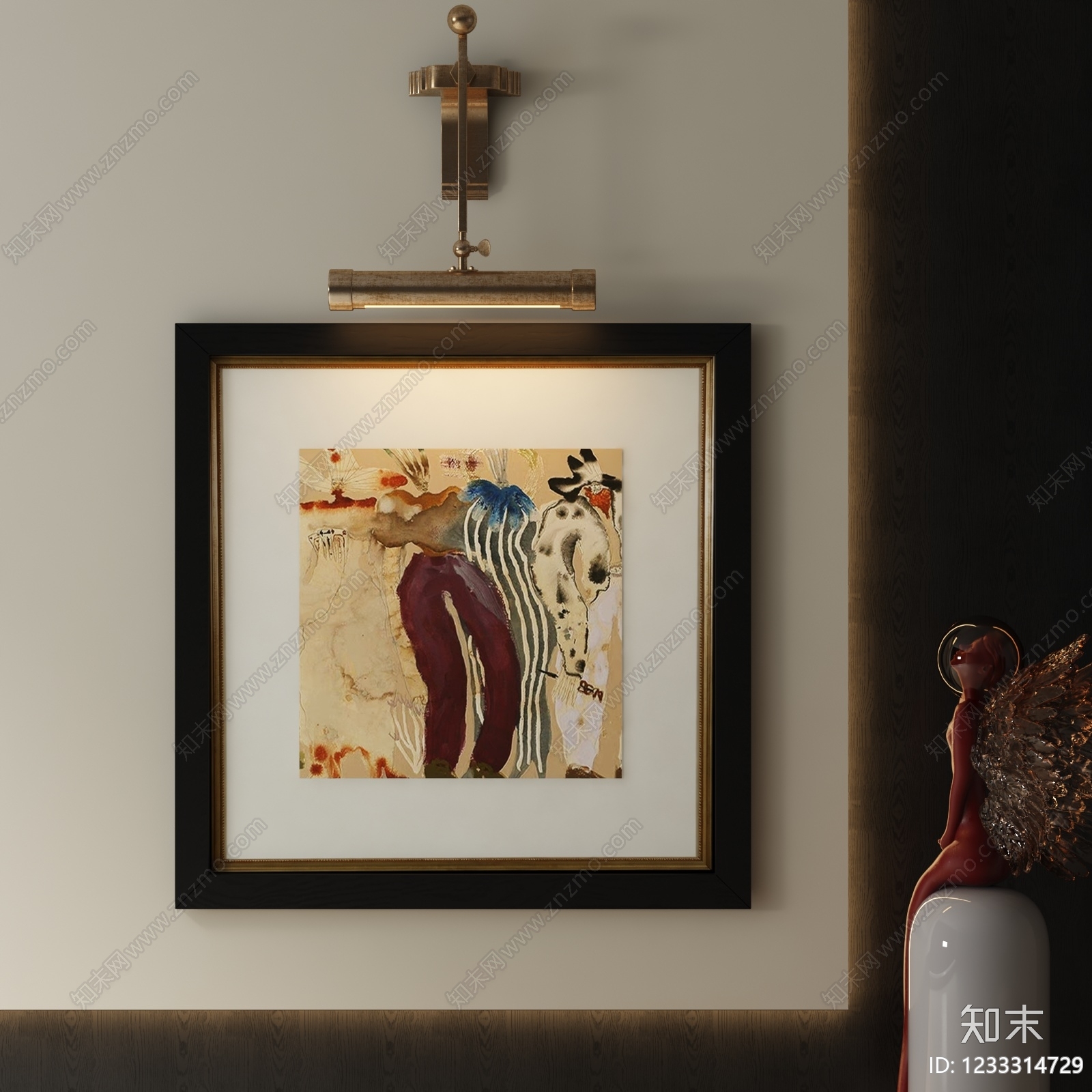 中古风挂画SU模型下载【ID:1233314729】