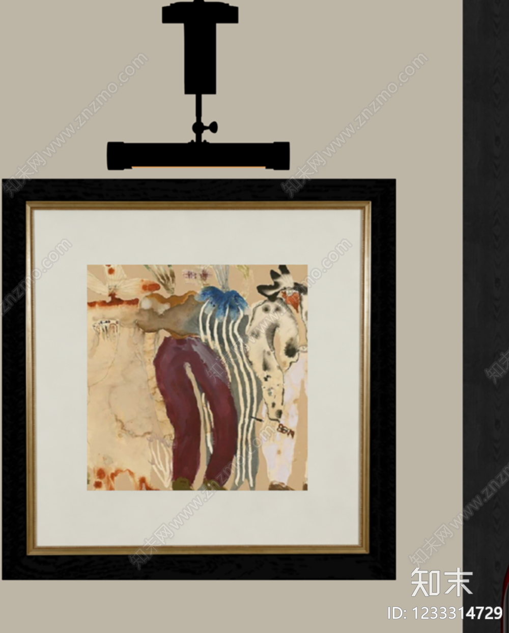 中古风挂画SU模型下载【ID:1233314729】