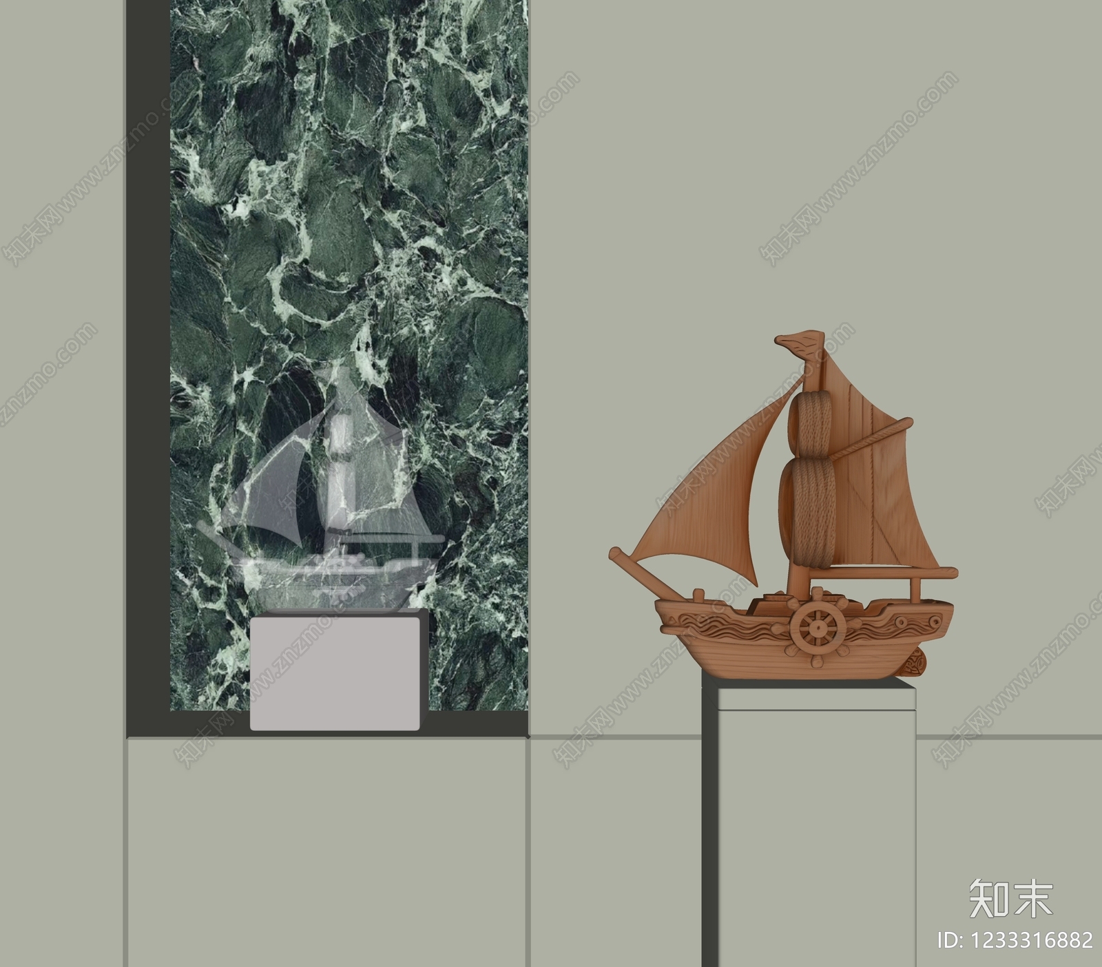 现代简约摆件组合SU模型下载【ID:1233316882】