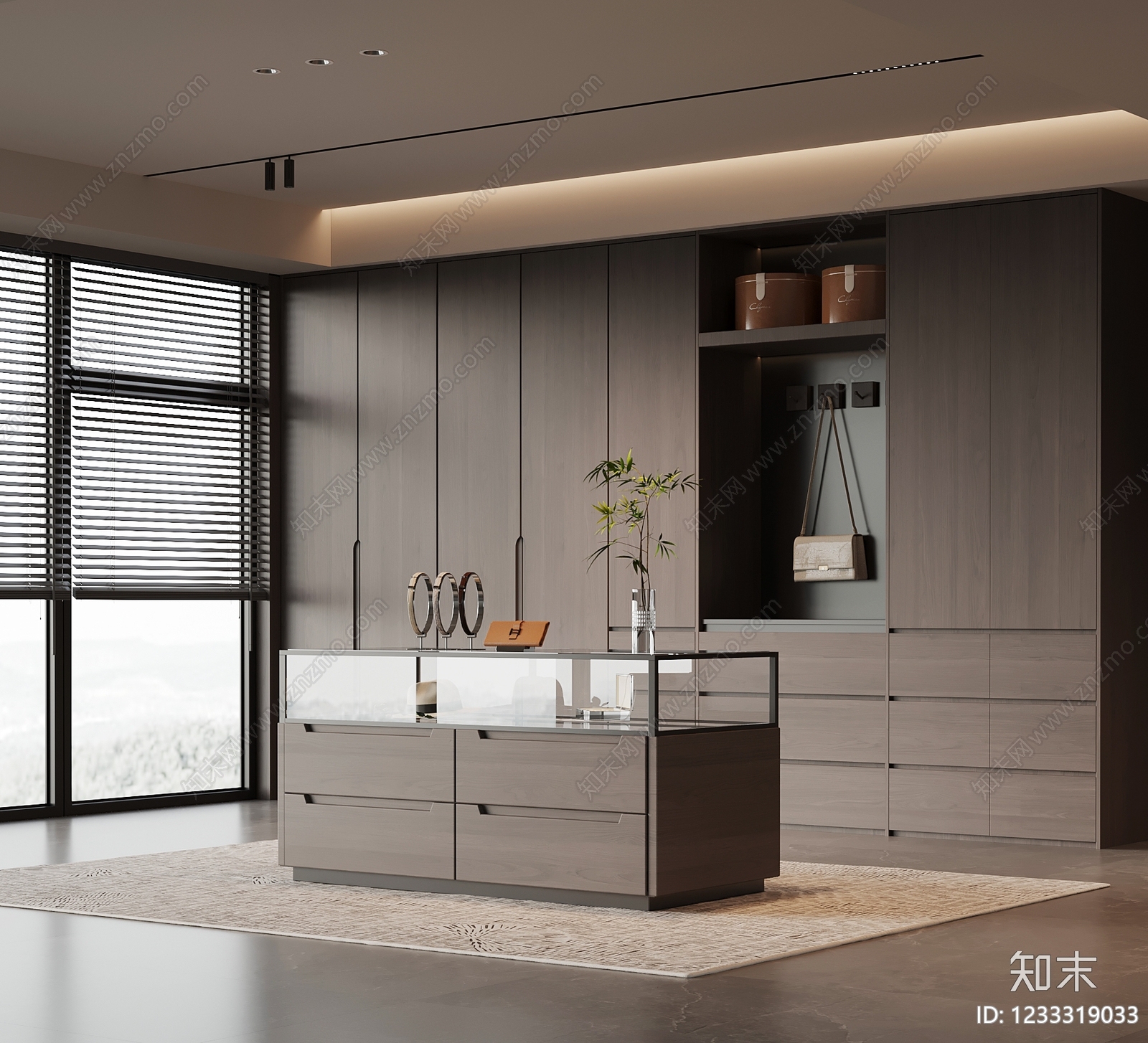 意式极简衣帽间SU模型下载【ID:1233319033】