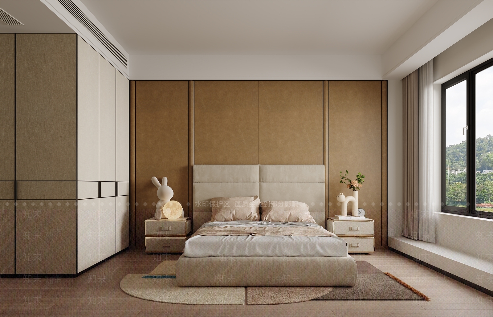 现代简约主卧3D模型下载【ID:1233320941】