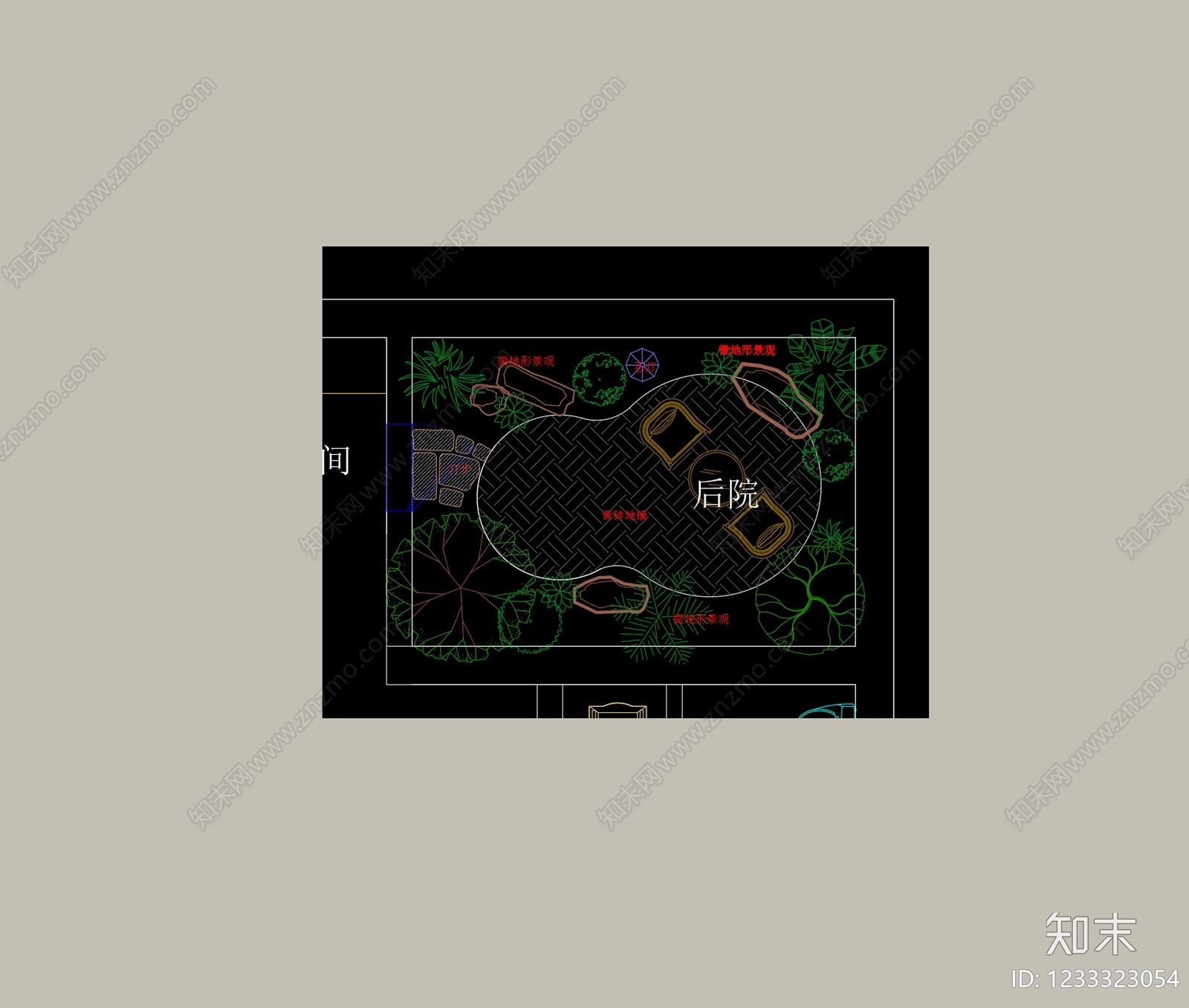 庭院景观cad施工图下载【ID:1233323054】