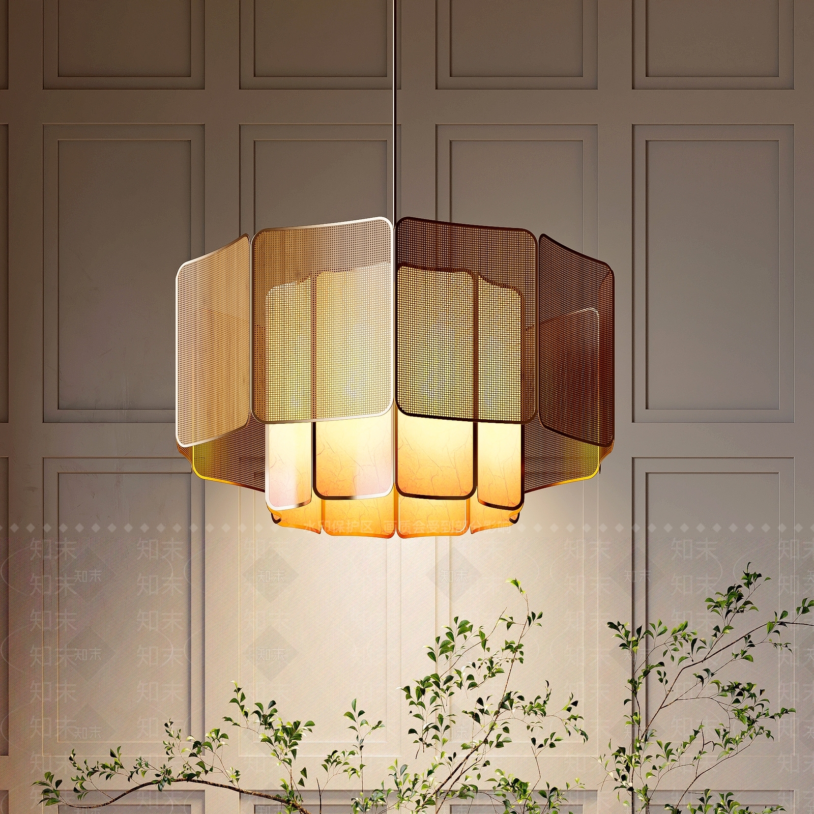 现代简约餐厅吊灯3D模型下载【ID:1233323459】