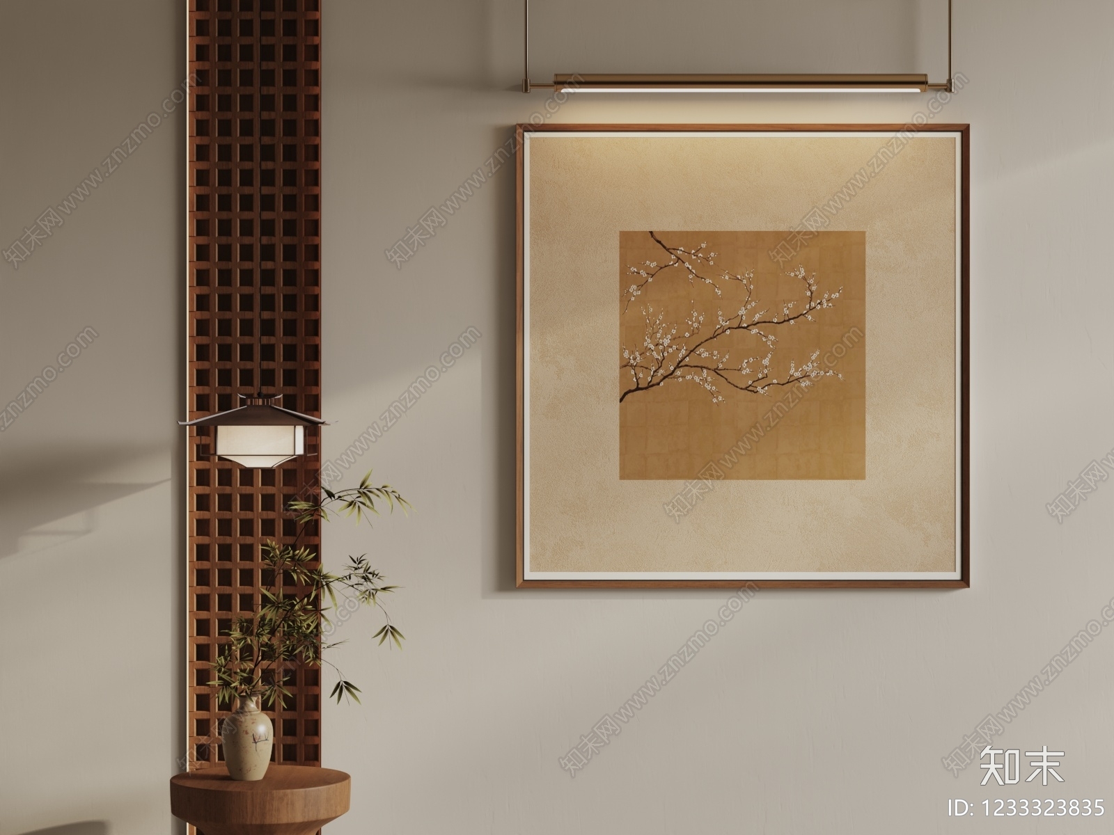 新中式挂画SU模型下载【ID:1233323835】