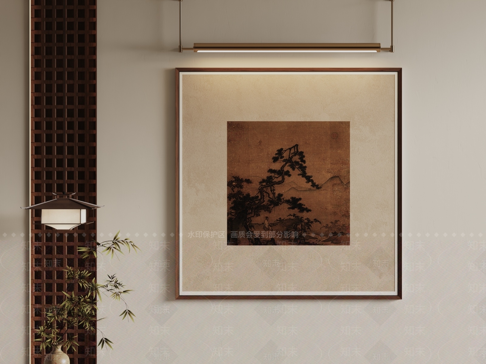 新中式宋式挂画3D模型下载【ID:1233324442】