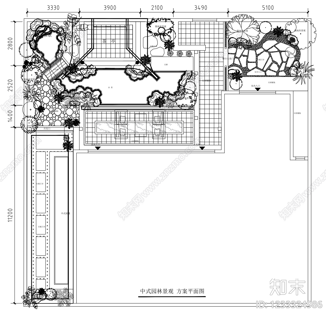庭院cad施工图下载【ID:1233324986】