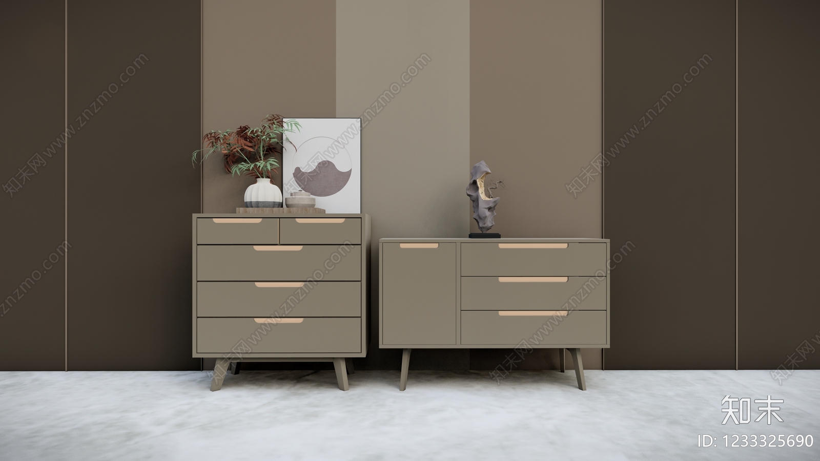 现代简约斗柜SU模型下载【ID:1233325690】