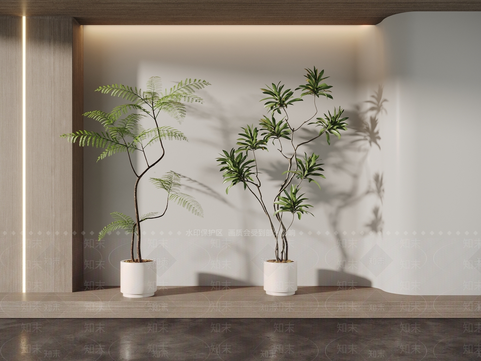 现代简约盆栽3D模型下载【ID:1233325682】