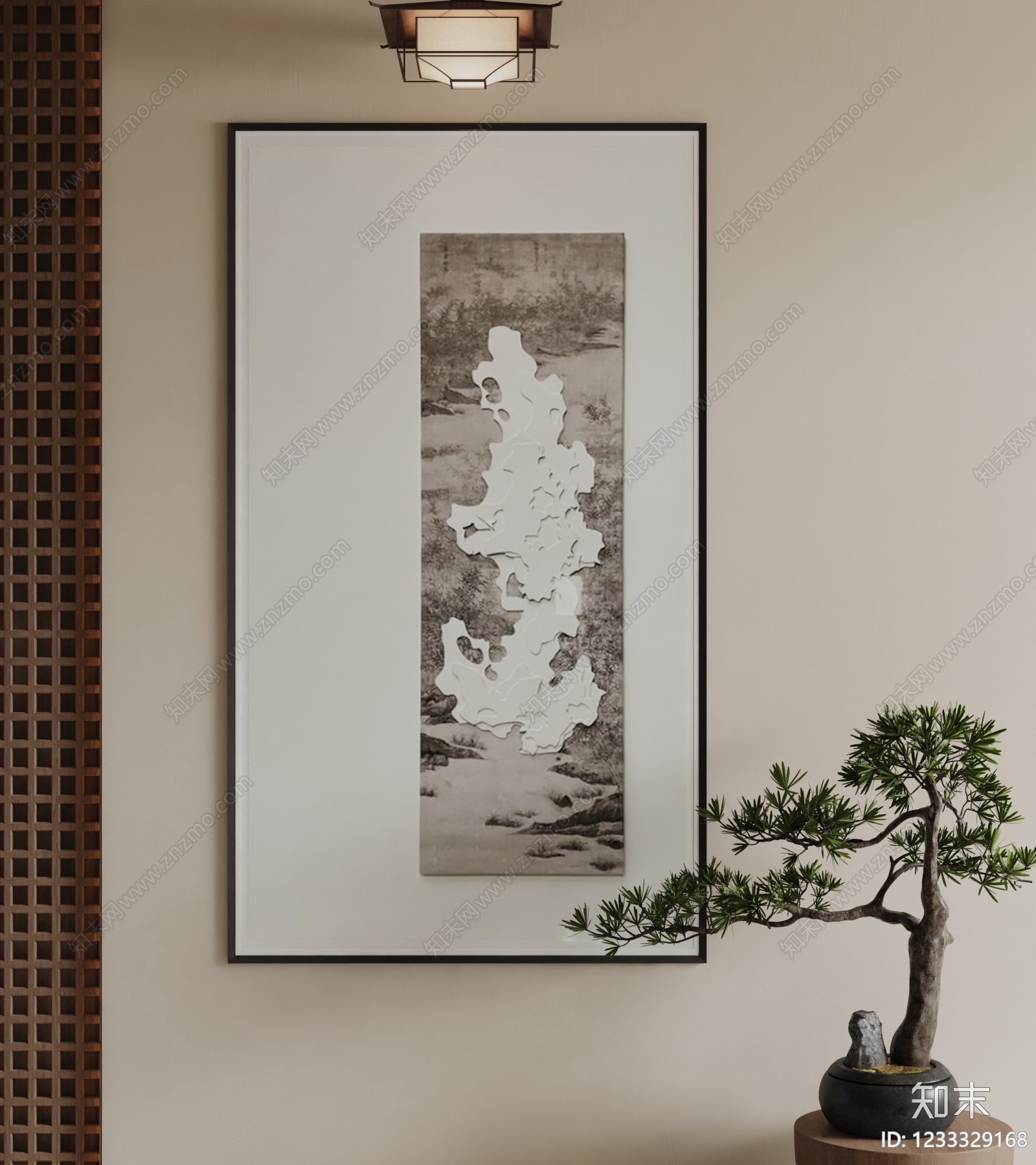 新中式挂画SU模型下载【ID:1233329168】