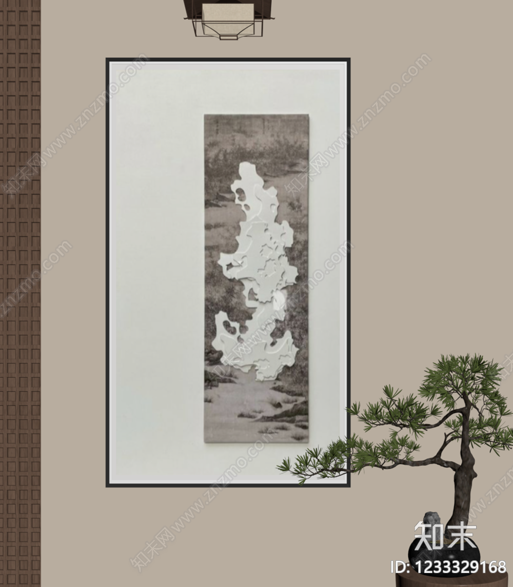 新中式挂画SU模型下载【ID:1233329168】
