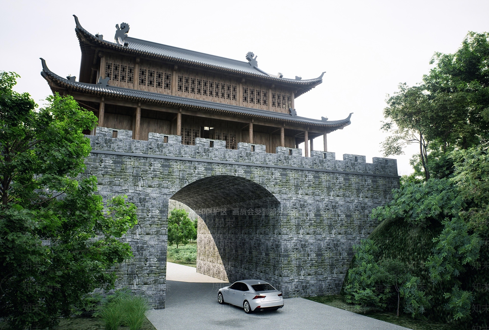 中式古建古建3D模型下载【ID:1233337886】