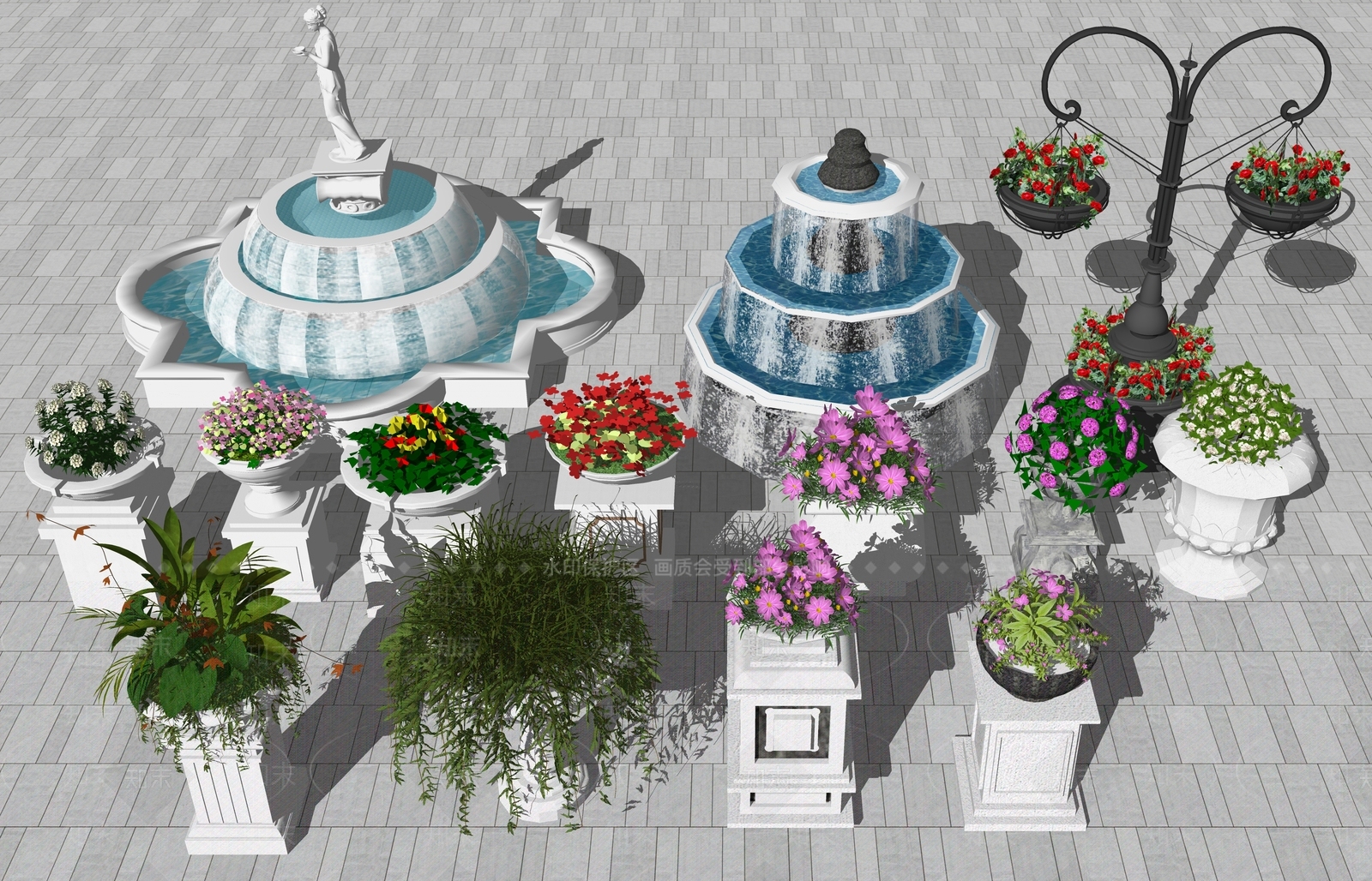 欧式花钵花器SU模型下载【ID:1233337916】