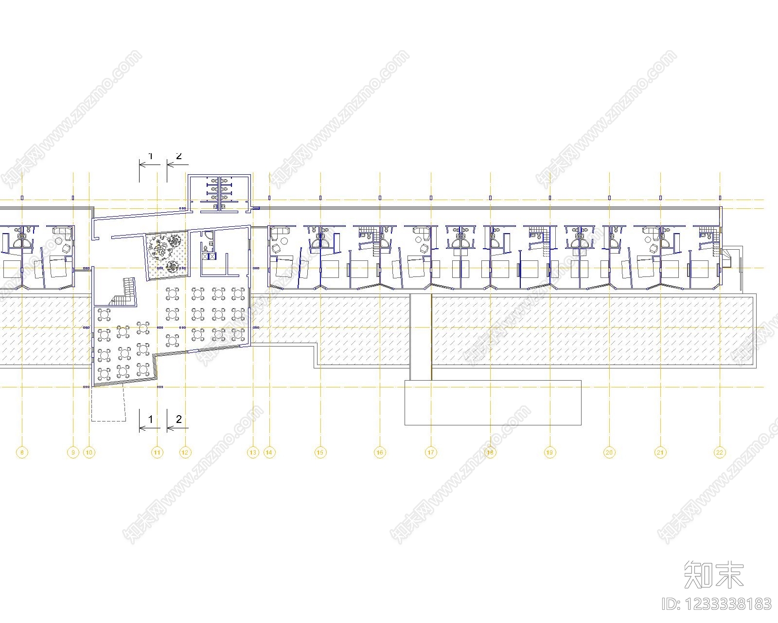 酒店建筑cad施工图下载【ID:1233338183】