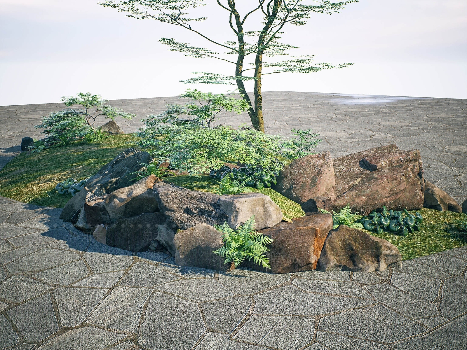 日式微地形SU模型下载【ID:1233338846】