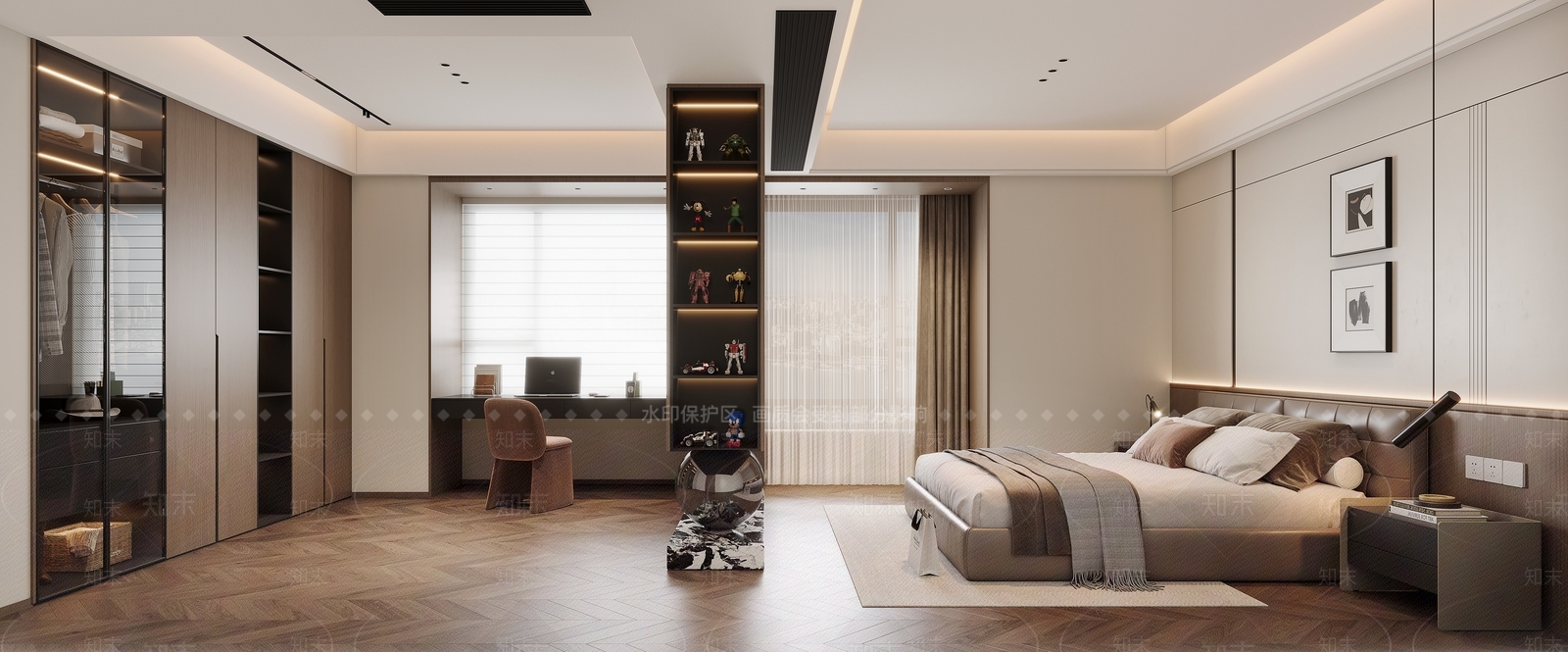 现代简约主卧3D模型下载【ID:1233339087】