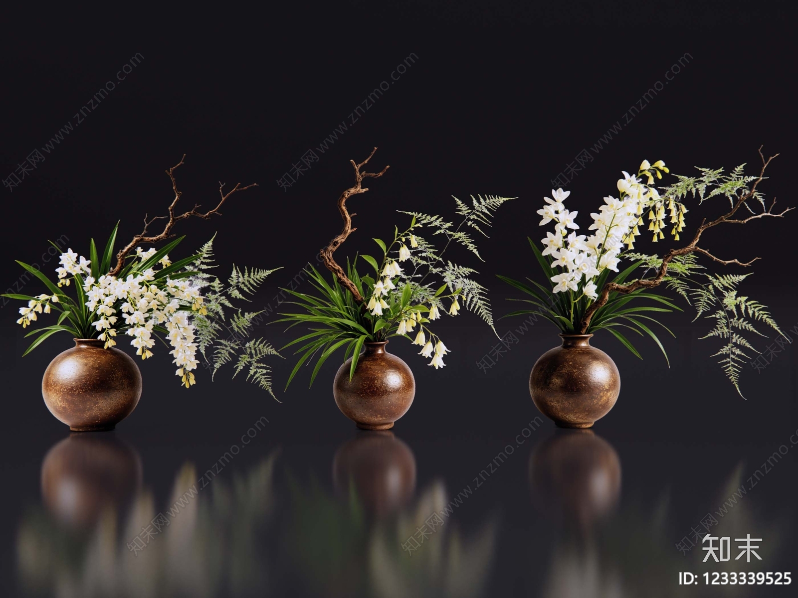 新中式花瓶SU模型下载【ID:1233339525】